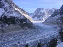 
The Mer de Glace glacier as seen from the train.

