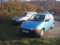 
Our Fleet. A Fiat Punto (blue, 55 hp) and a Fiat Uno (grey, 60 hp). The combined horsepower is still 15 less than my civic...
