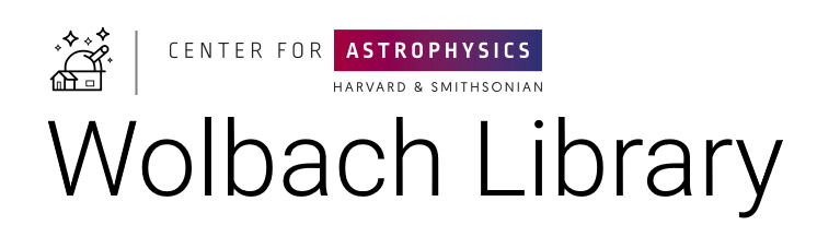 Wolbach library logo Center for Astrophysics logo