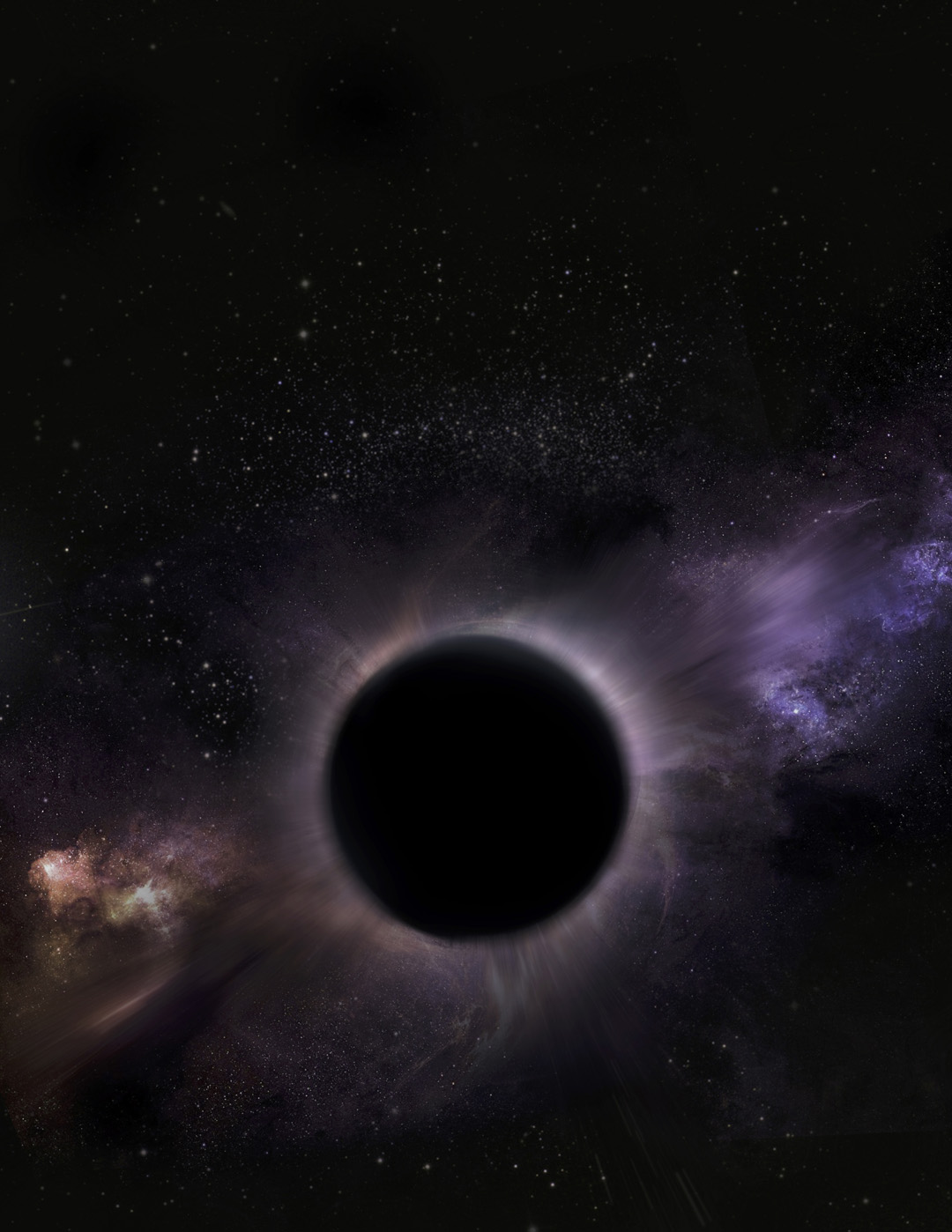 This artist&#039;s conception shows another representation of the intermediate-mass black hole that may lurk in the center of the globular cluster 47 Tucanae.
