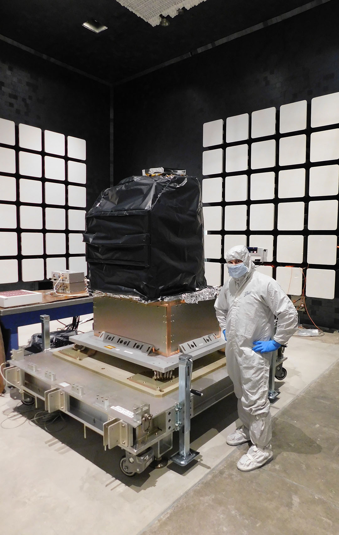 While awaiting a ride on a host commercial spacecraft, the TEMPO instrument will be kept in a clean room storage area at Ball Aerospace in Boulder, Colorado.