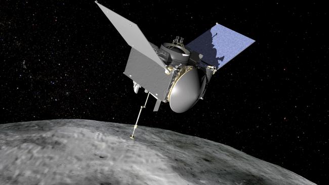 Illustration of OSIRIS-REx asteroid exploration spacecraft