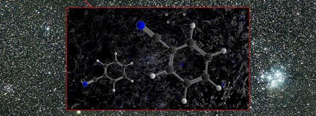 drawing of organic molecules discovered in interstellar space