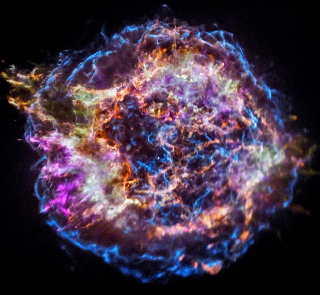 the Cassiopeia A supernova remnant as seen in X-ray light