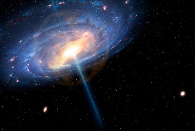 artist's impression of the Milky Way during an earlier quasar stage