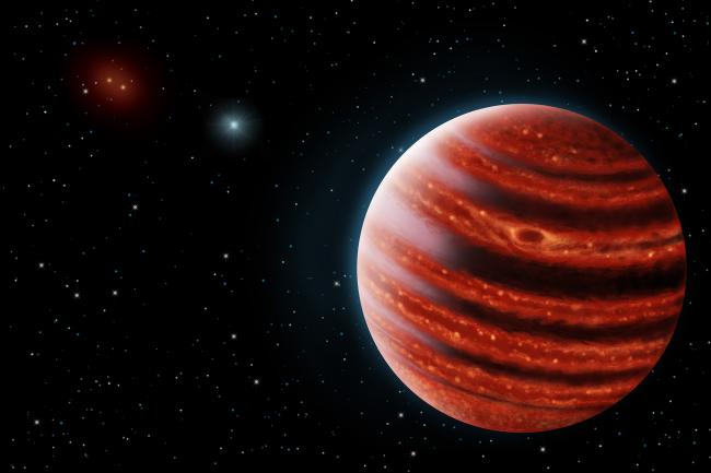 An artistic conception of the Jupiter-like exoplanet, 51 Eridani b.