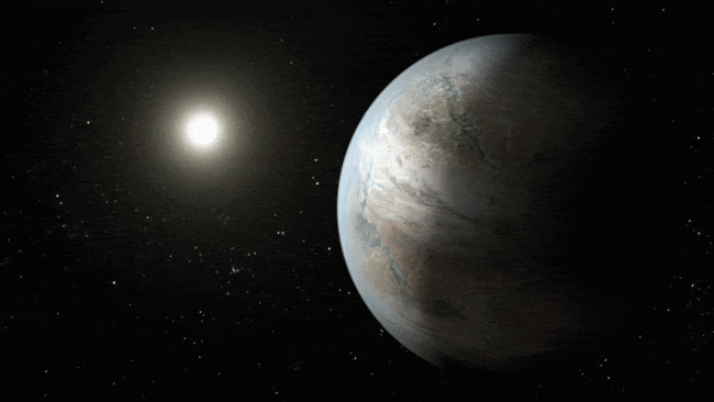 animation of the simulated appearance of exoplanet Kepler-452b