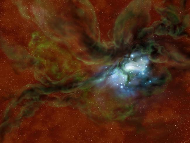 Artist’s impression of a star cluster forming