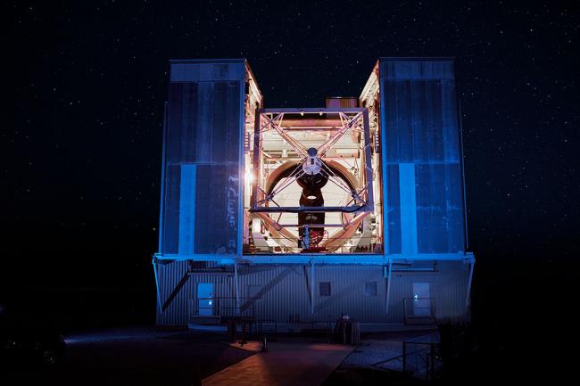 the MMT Observatory as seen at night