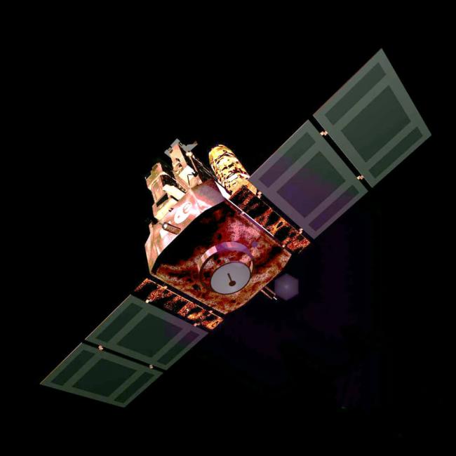artistic rendition of the SOHO solar observatory spacecraft