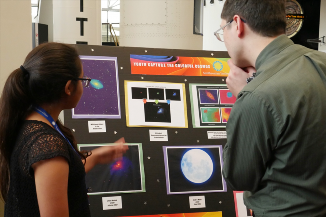 YouthAstroNet Participate demonstrating project during a capstone event.