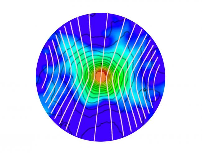 image of the magnetized, star-forming core BHR 71 IRS1