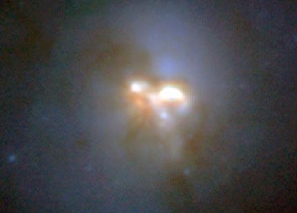 A Hubble near infrared image of the ultraluminous merging galaxy Arp220.