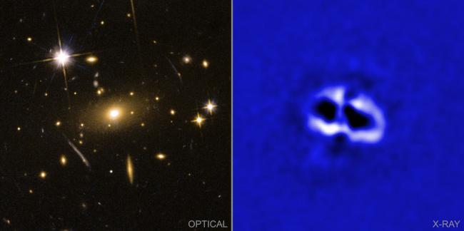 Optical and X-ray images of the galaxy cluster RBS 797.