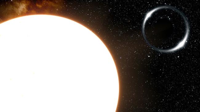 Artist’s impression of the closest black hole to Earth and its Sun-like companion star. 