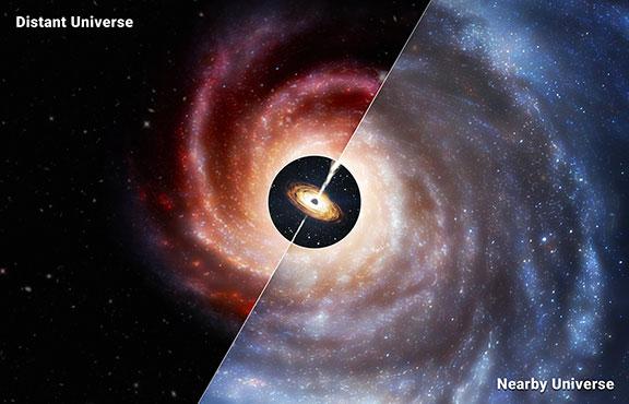 Recent JWST observations of the distant universe have confirmed the existence of a population of infant galaxies containing black holes that are more massive than expected, given the size of their host galaxies.