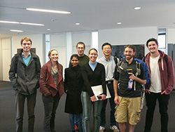 Part of the CMZoom team meeting face-to-face at ESO.  From left to right: Diederik Kruijssen, Cara Battersby, Thushara Pillai, Jens Kauffamann, Katharina Immer, Qizhou Zhang, Adam Ginsburg, and Jonny Henshaw